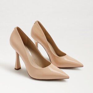 Sam Edelman Antonia Pumps Women's 9 Tan Patent Leather Dress Shoes Chic Formal